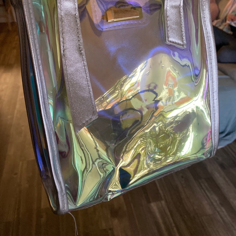 Silver jelly transparent bag with crossbody strap - Picture 6 of 7